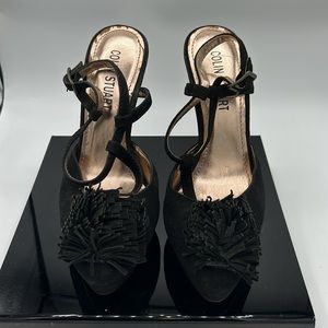 Colin Stuart women’s black genuine leather upper,  sling back heels, size 7M.